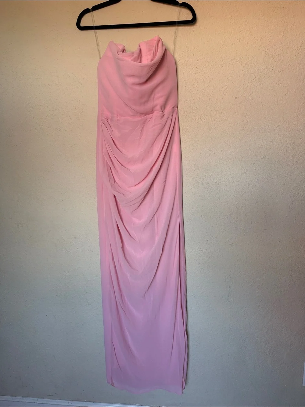 HOUSE OF CB 'Adrienne' Pink Quartz Strapless Gown size M A-C